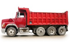 a red dump truck